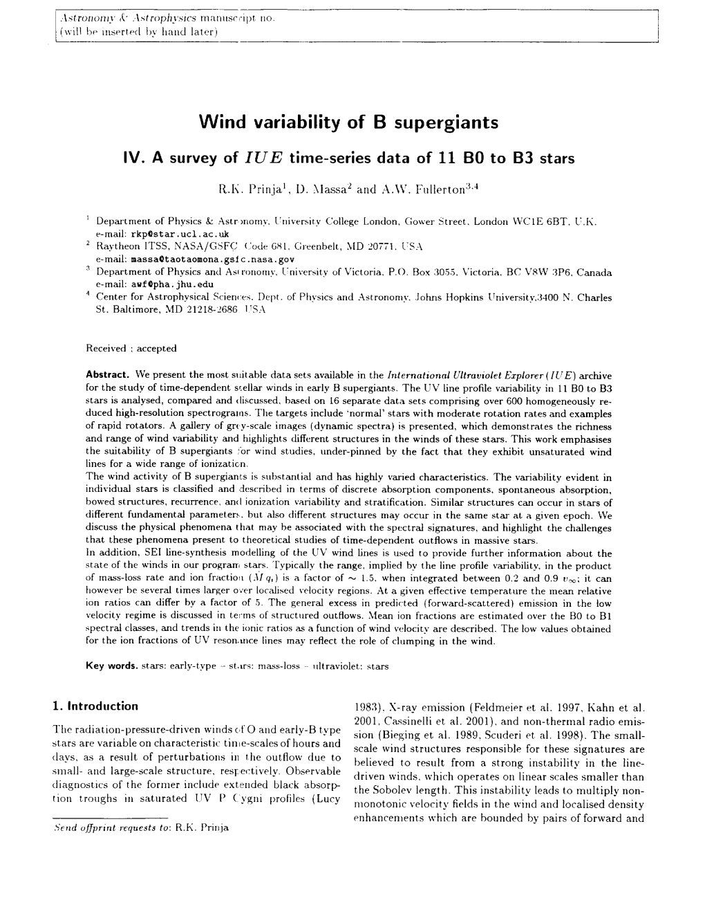 Wind Variability of B Supergiants