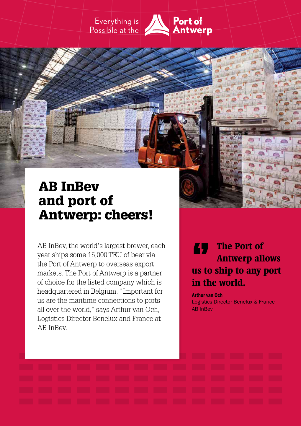 AB Inbev and Port of Antwerp: Cheers!