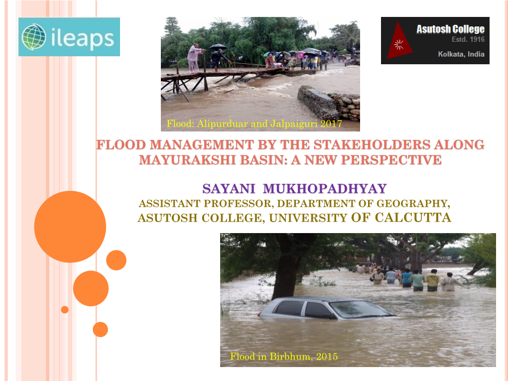 Flood Management by the Stakeholders Along Mayurakshi Basin: a New Perspective