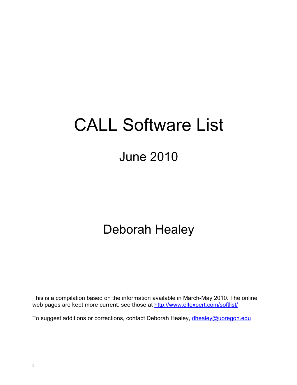 Software List 2010-Final