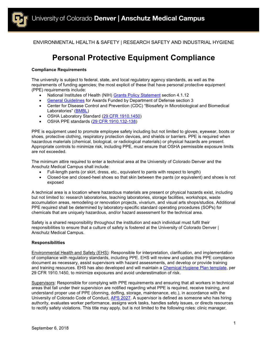 Personal Protective Equipment Compliance