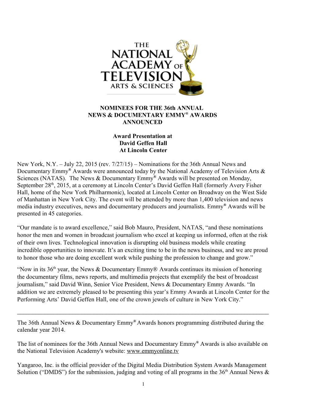 News & Documentary Emmy Awards