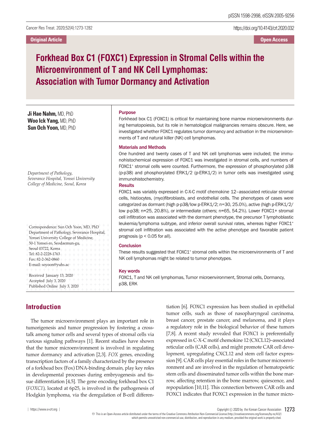 Expression in Stromal Cells Within the Microenvironment of T and NK Cell Lymphomas: Association with Tumor Dormancy and Activation