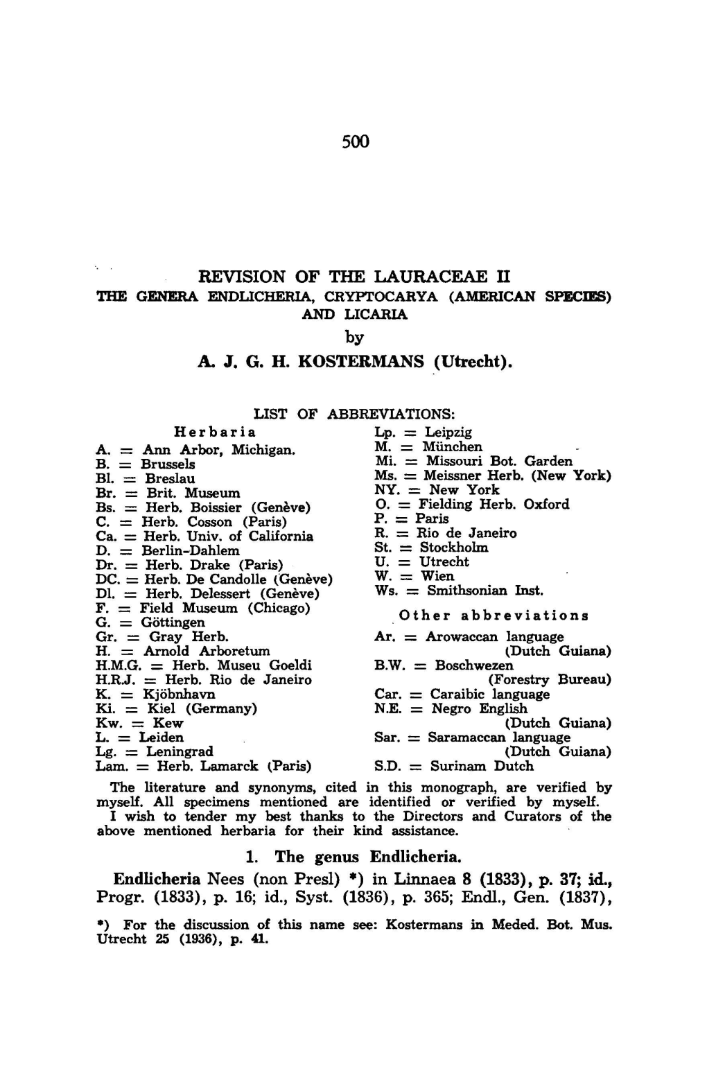 Revision of the Lauraceae II