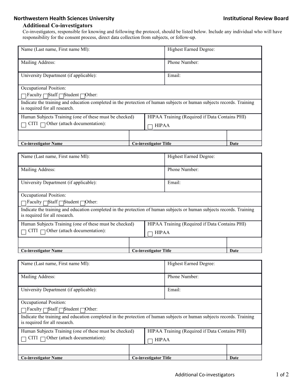 Northwestern Health Sciences University Institutional Review Board