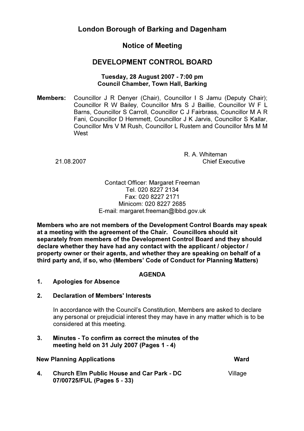 London Borough of Barking and Dagenham Notice of Meeting