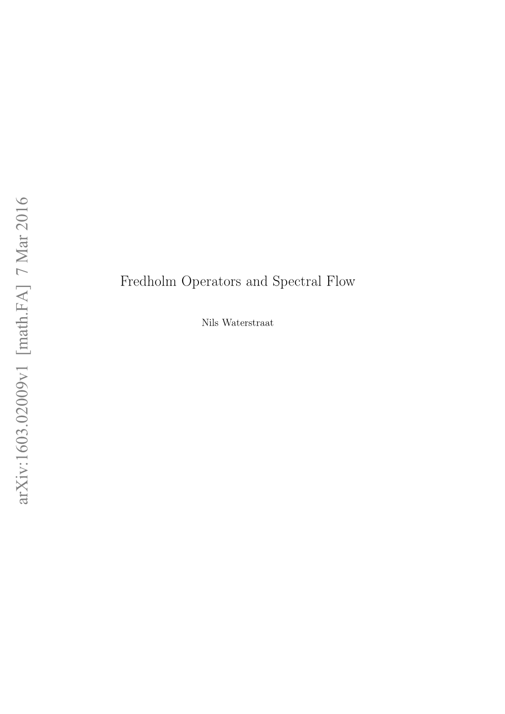 Fredholm Operators and Spectral Flow, Canad