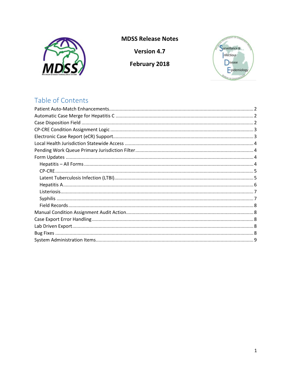 Table of Contents Patient Auto-Match Enhancements