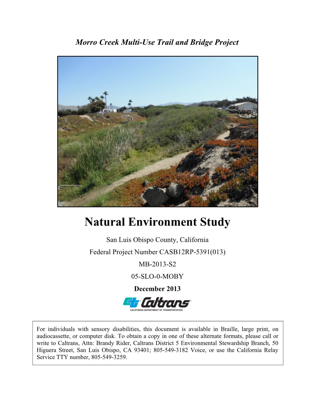 Morro Creek Natural Environment Study