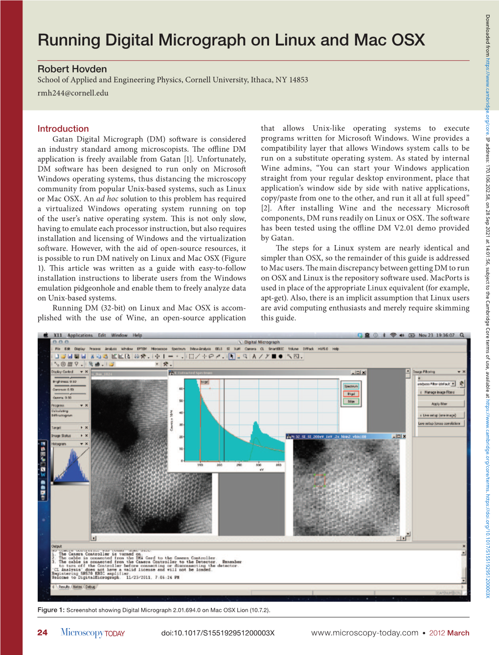 Running Digital Micrograph on Linux and Mac OSX