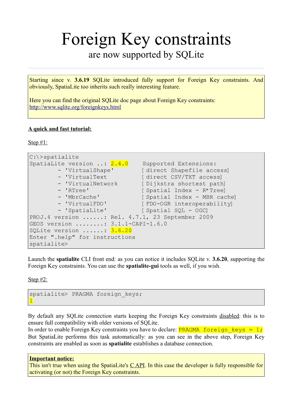 Foreign Key Constraints Are Now Supported by Sqlite