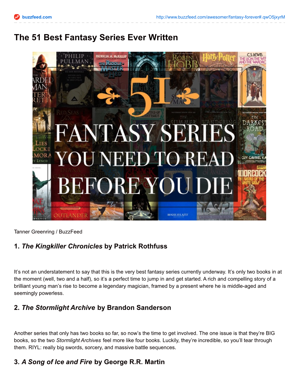 The 51 Best Fantasy Series Ever Written