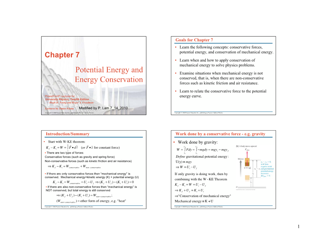 Potential Energy and Energy Conservation