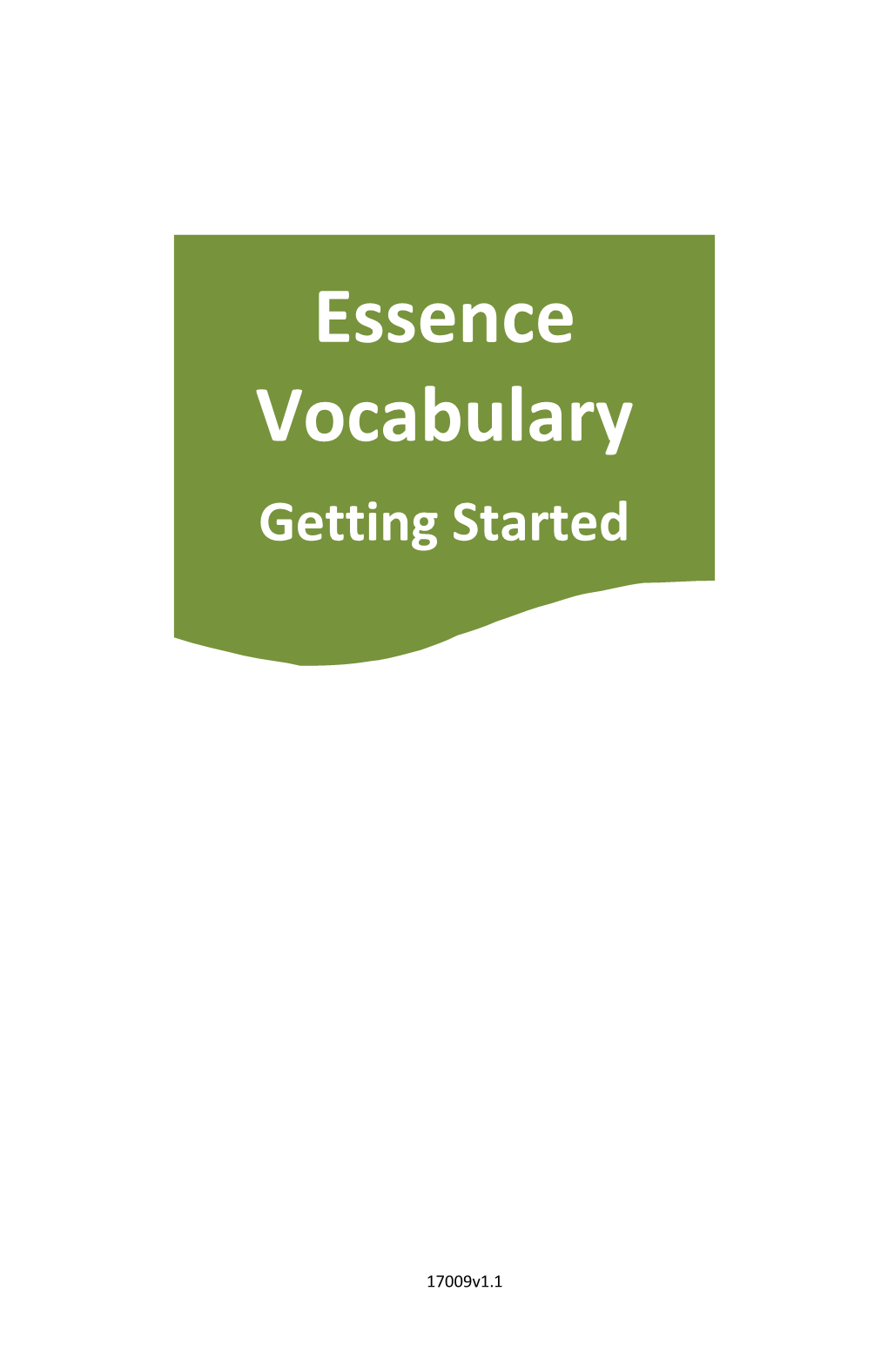 Essence Vocabulary Getting Started