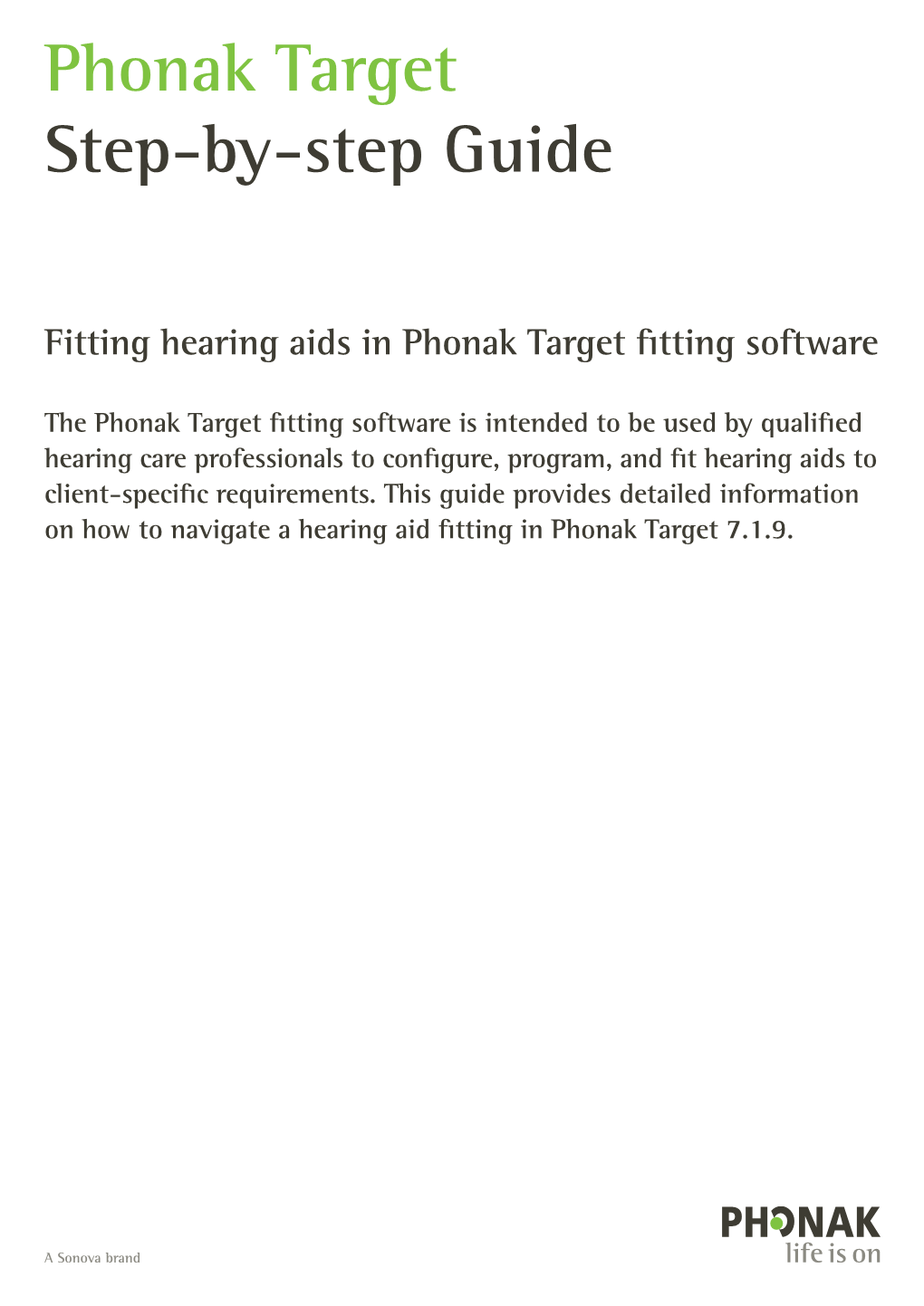 Fitting Hearing Aids in Phonak Target Fitting Software