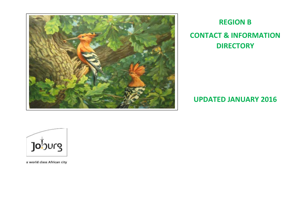 Region B Contact & Information Directory