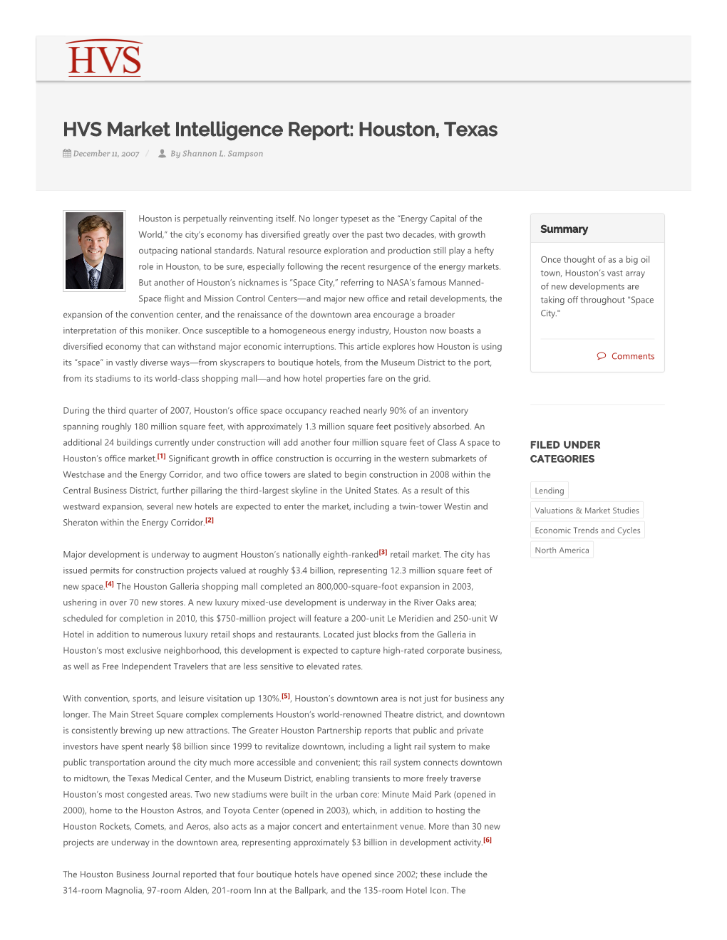 HVS Market Intelligence Report: Houston, Texas