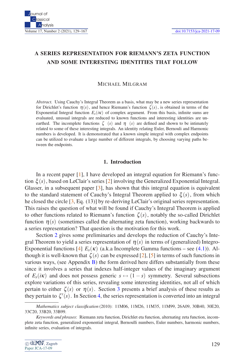 A Series Representation for Riemann's Zeta Function and Some