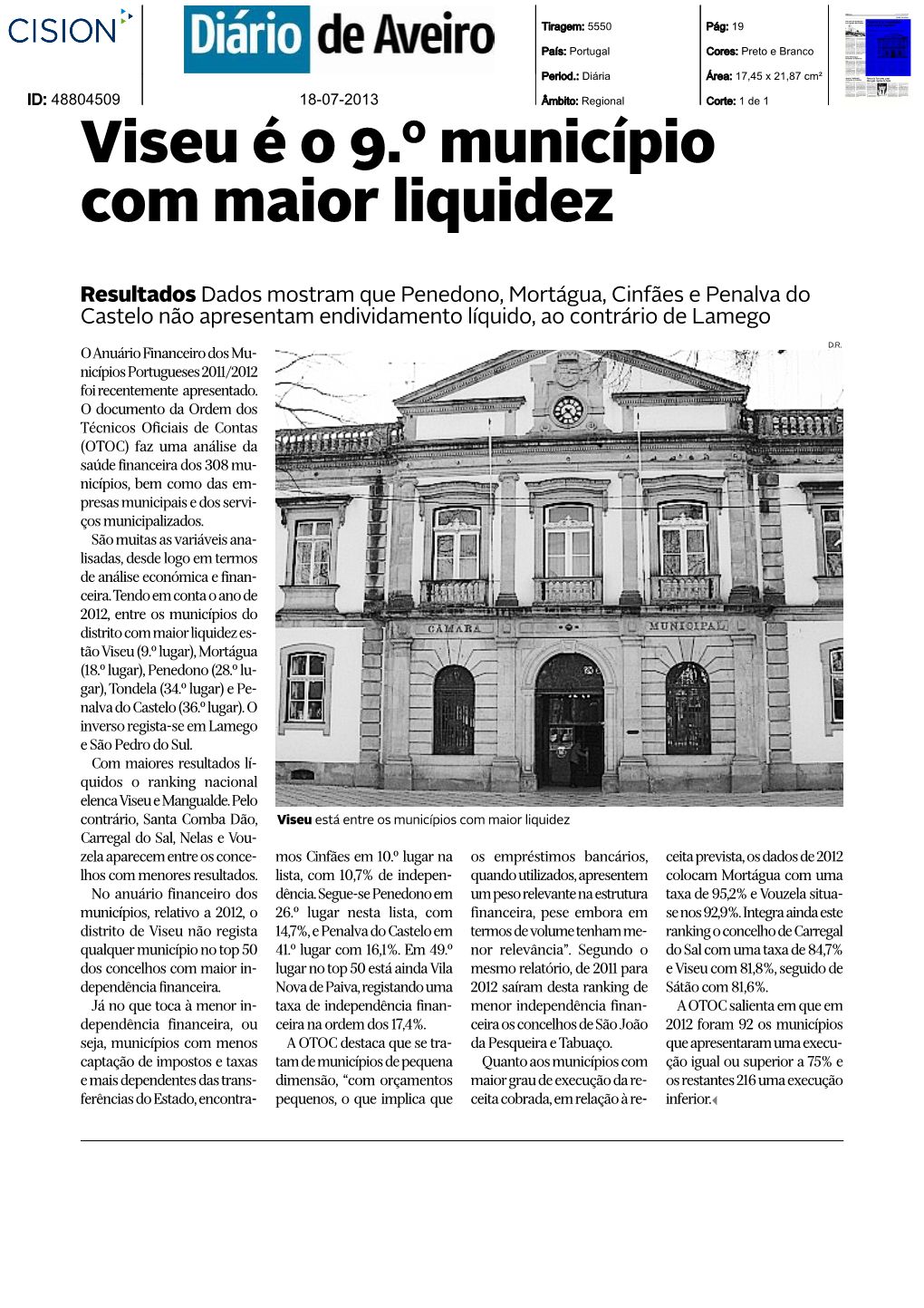 Viseu É O 9.º Município Com Maior Liquidez