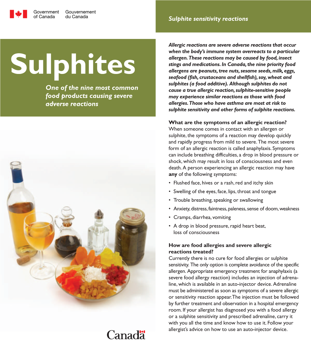 Sulphites Seafood (Fish, Crustaceans and Shellfish), Soy, Wheat and Sulphites (A Food Additive)