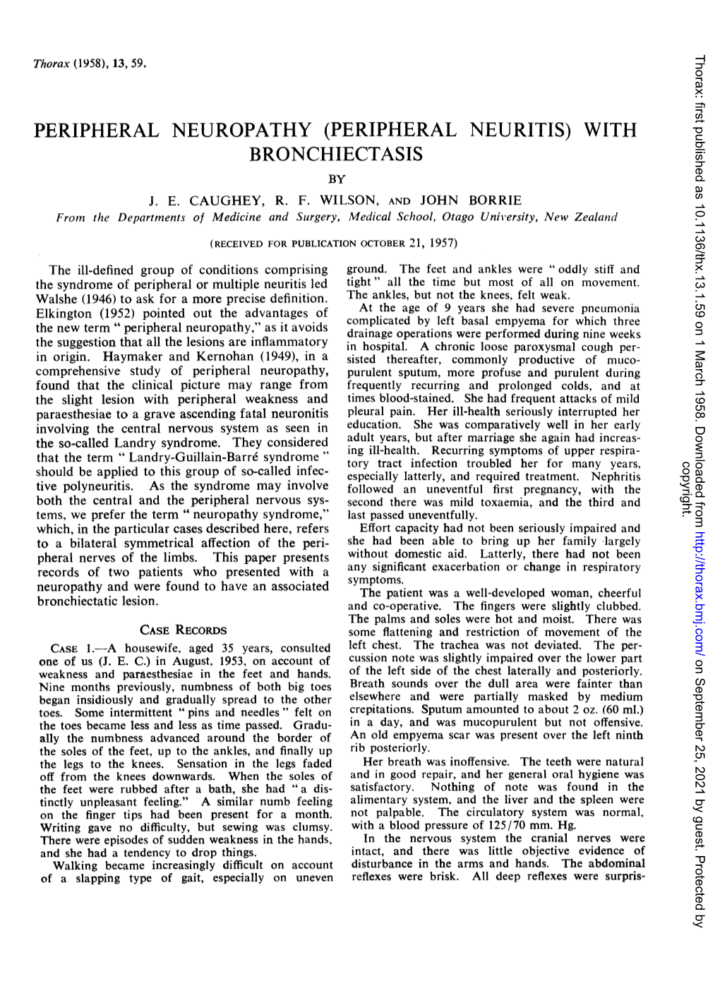 Peripheral Neuropathy (Peripheral Neuritis) with Bronchiectasis by J
