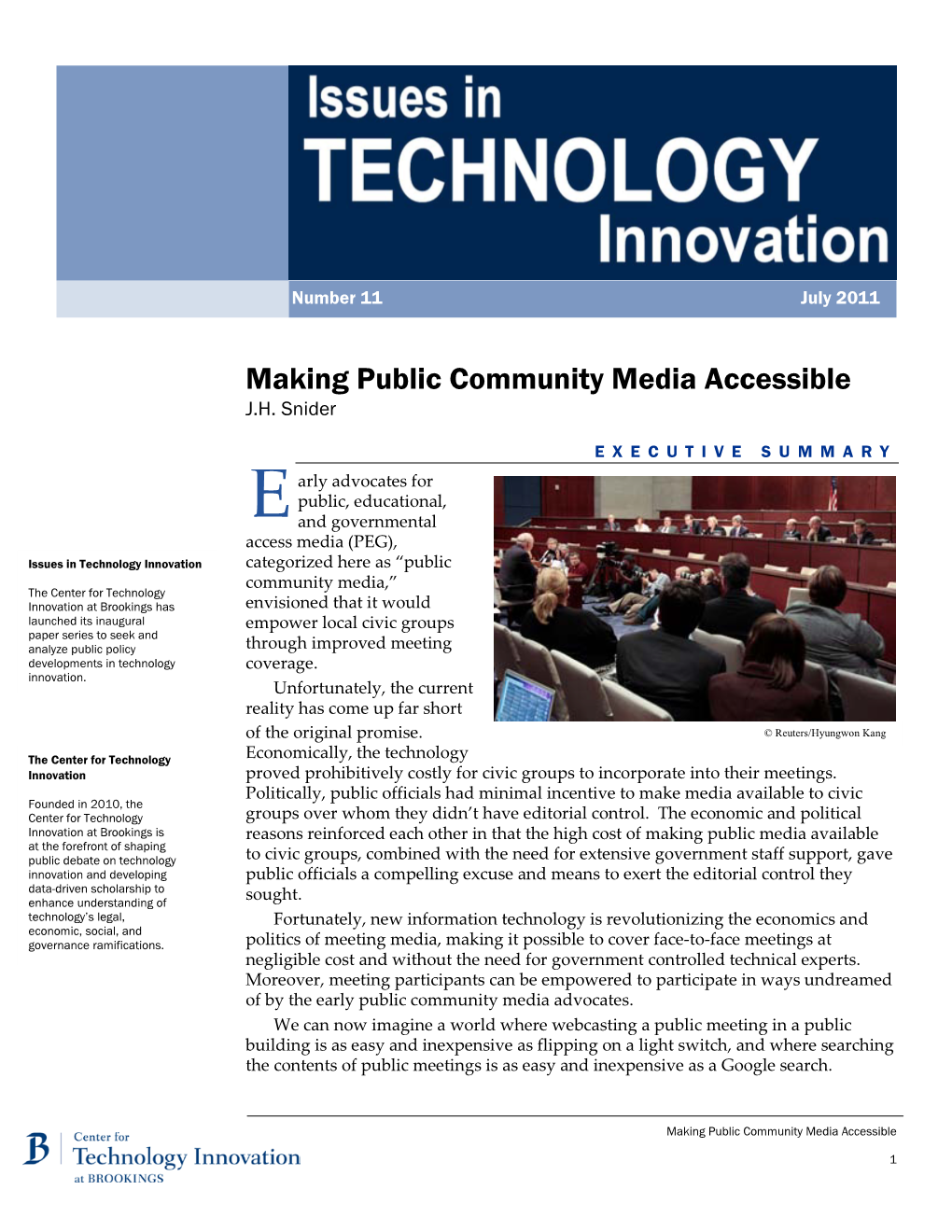 Making Public Community Media Accessible J.H