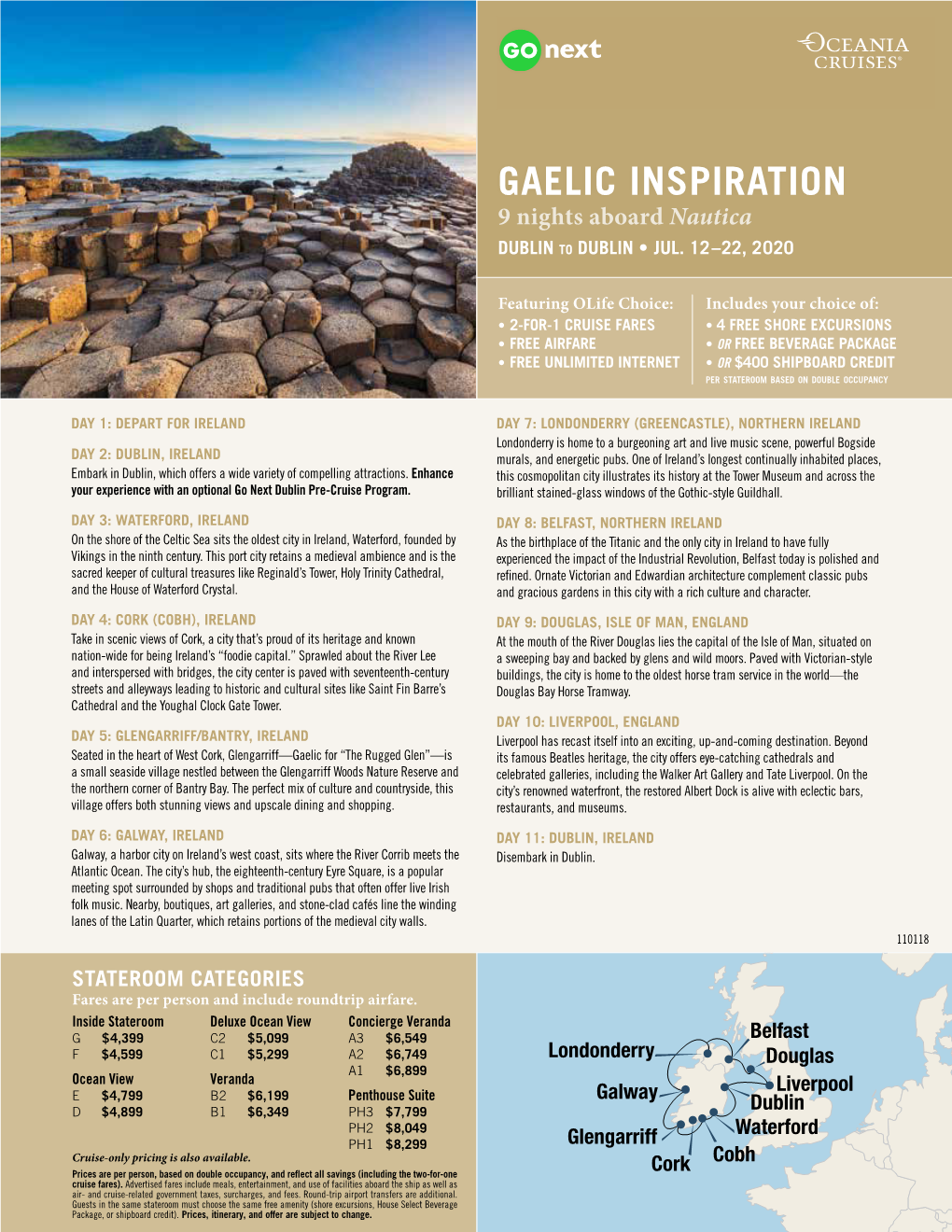 GAELIC INSPIRATION 9 Nights Aboard Nautica DUBLIN to DUBLIN • JUL
