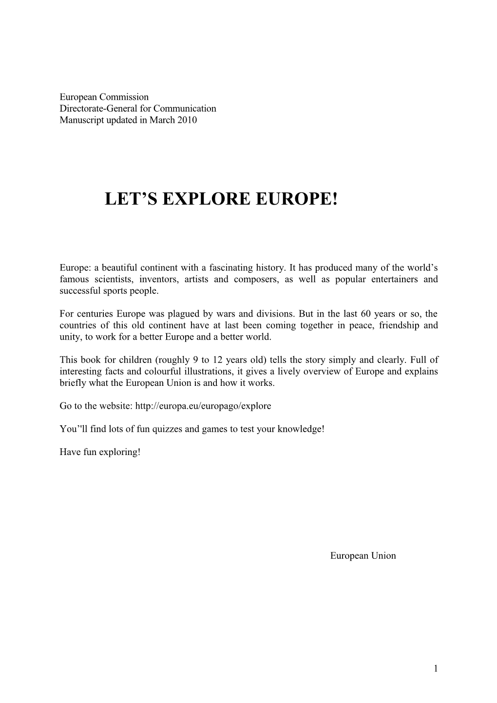 Let S Explore Europe!