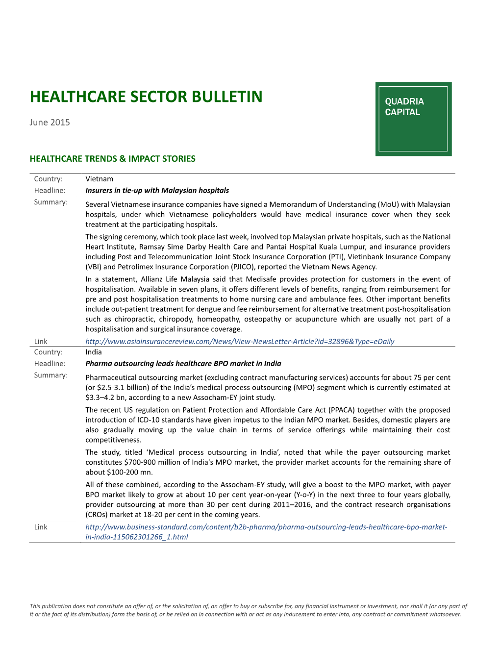 June 2015 Healthcare Sector Bulletin-16