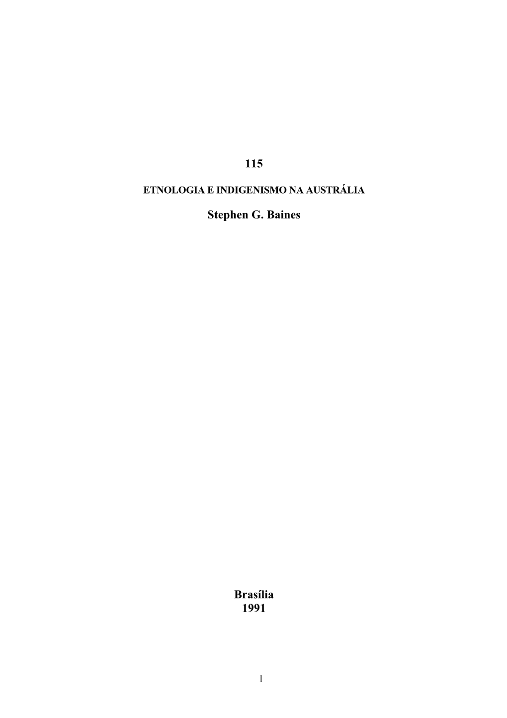 Etnologia E Indigenismo Na Austrália