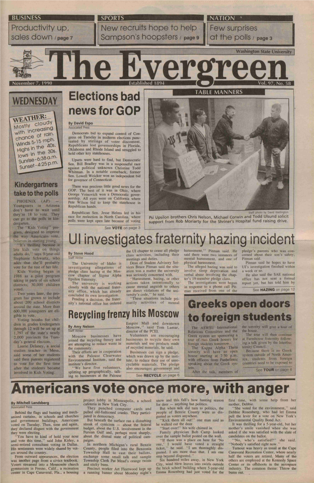 UI Investigates Fraternity Hazing Ineident Americans Vote Once More