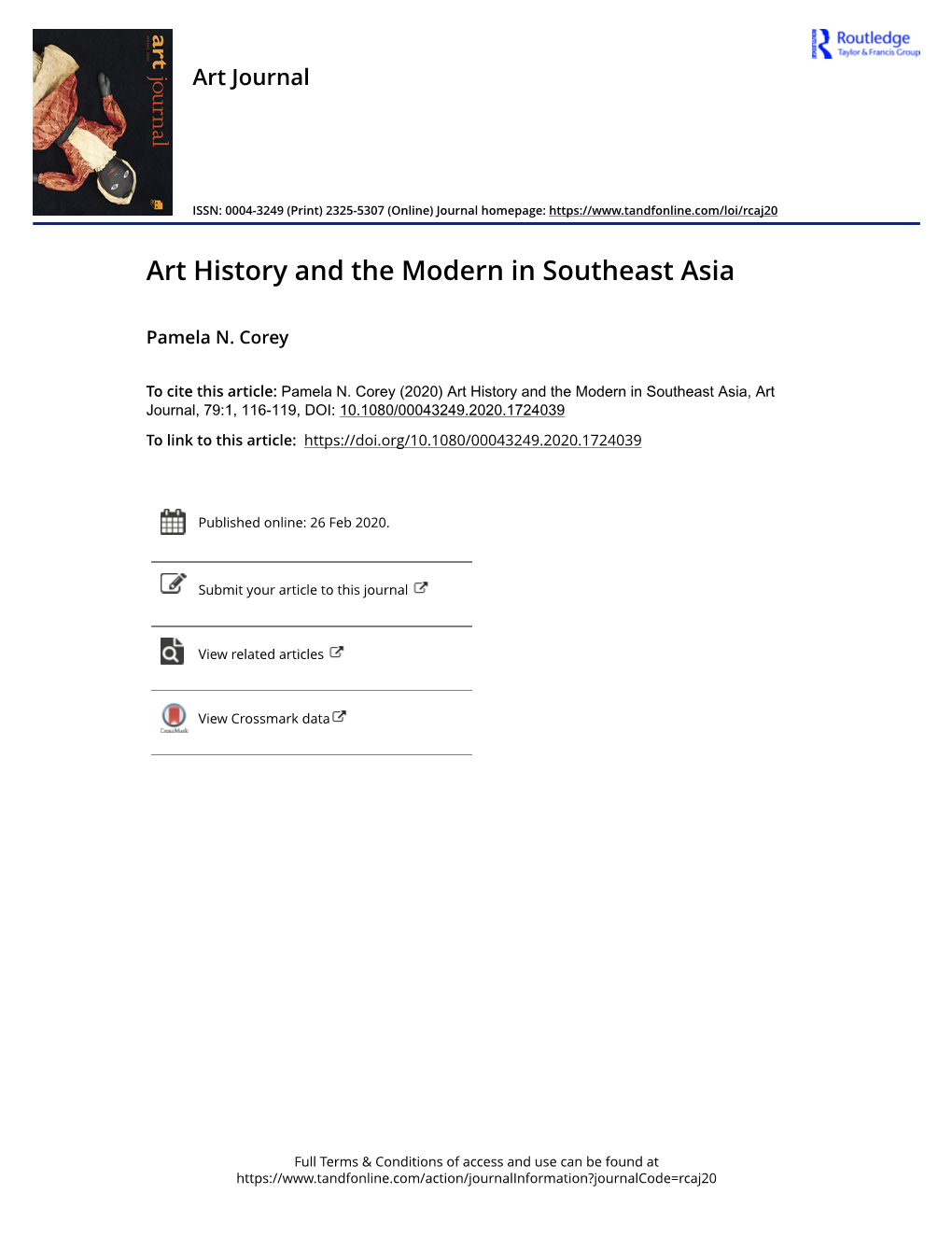 Art History and the Modern in Southeast Asia