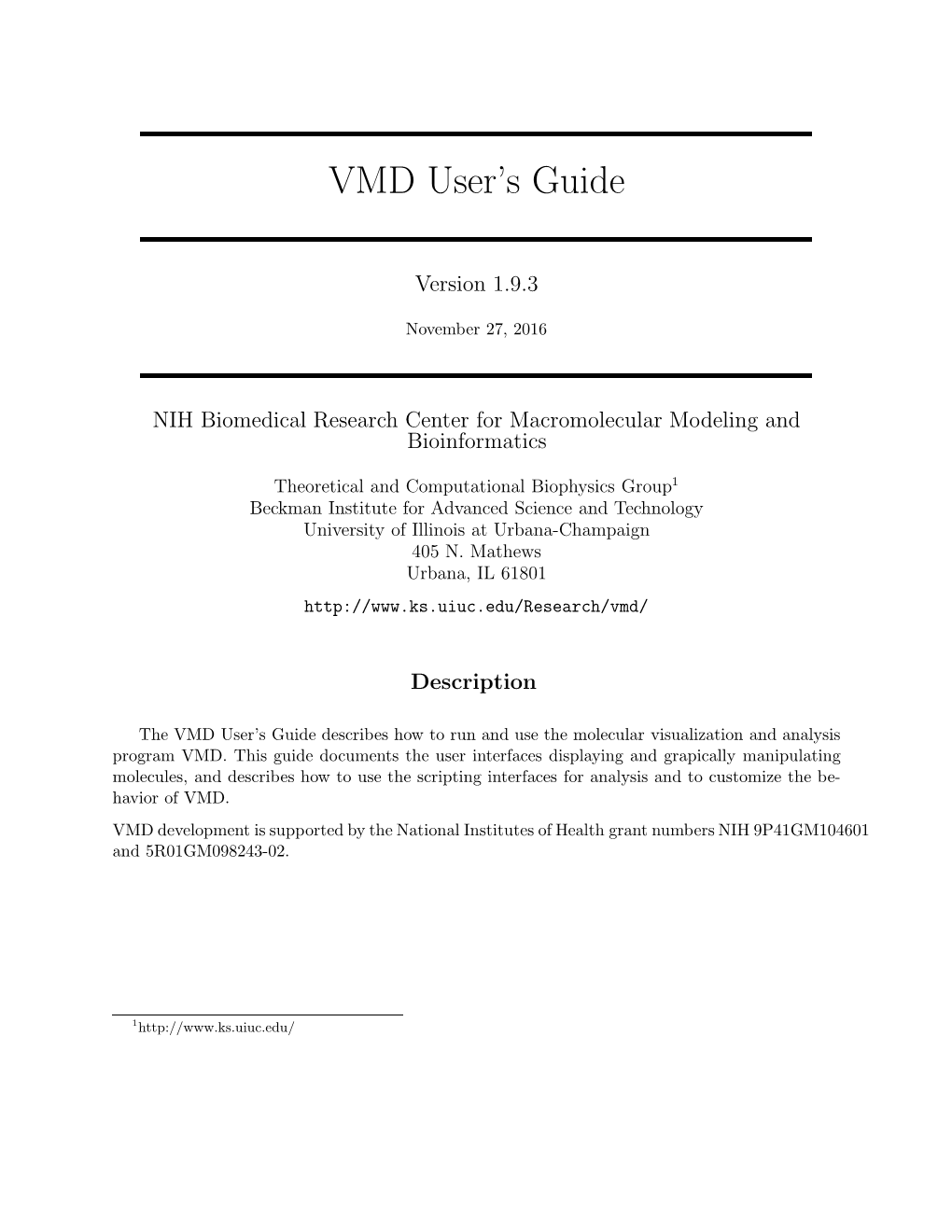 VMD User's Guide