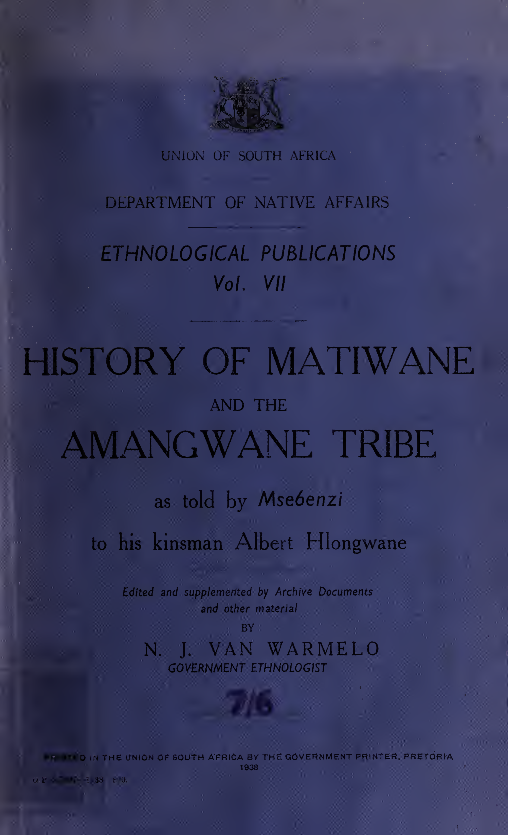 History of Matiwane and the Amangwane Tribe