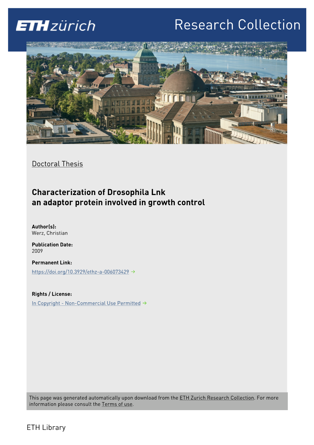 Characterization of Drosophila Lnk an Adaptor Protein Involved in Growth Control