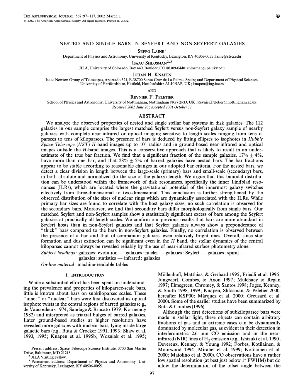 1. INTRODUCTION MoŽ Llenho†, Matthias, & Gerhard 1995; Friedli Et Al