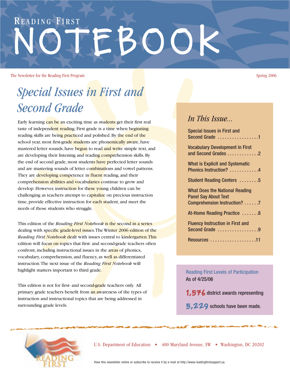 Special Issues in First and Second Grade