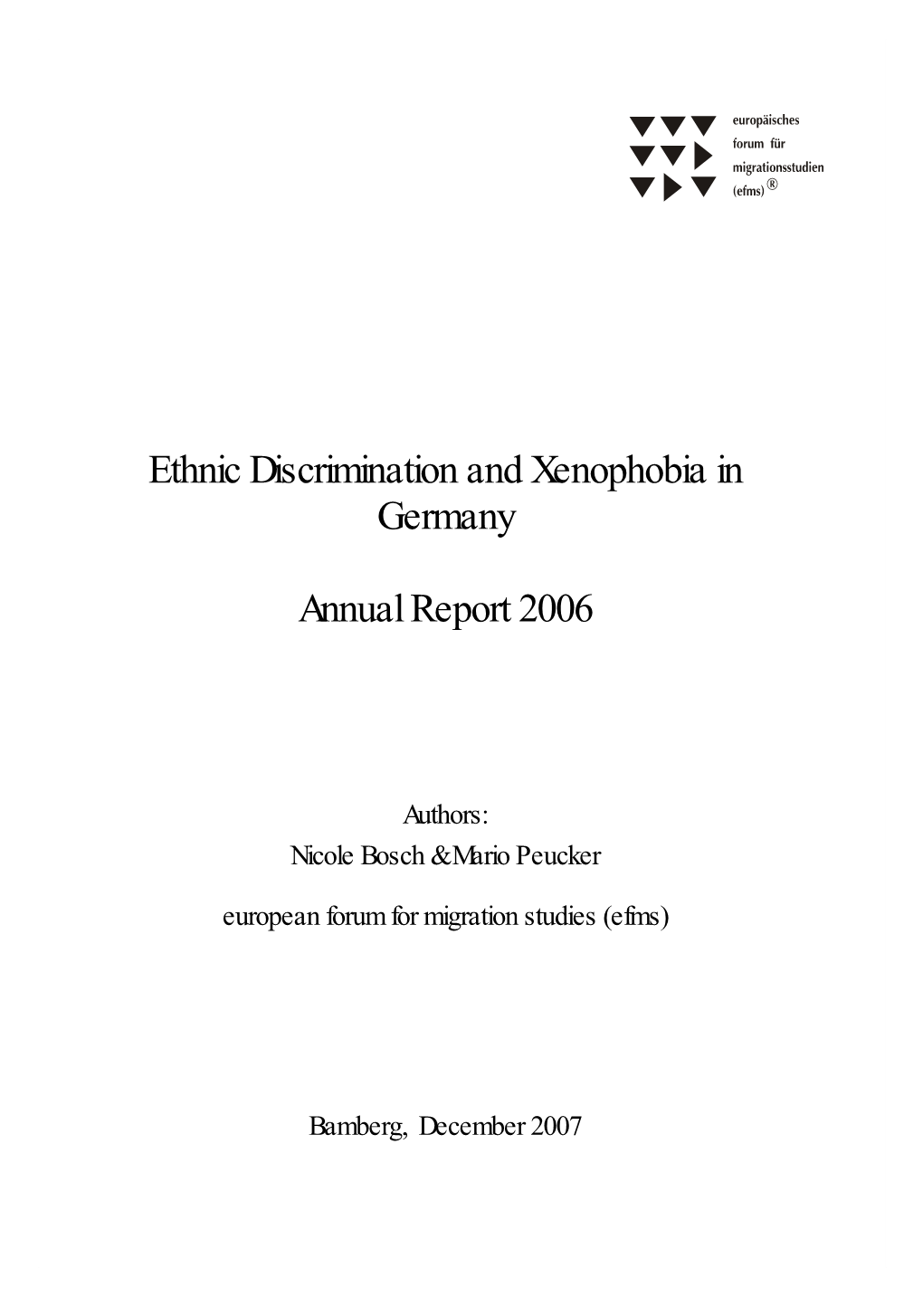 Ethnic Discrimination and Xenophobia in Germany