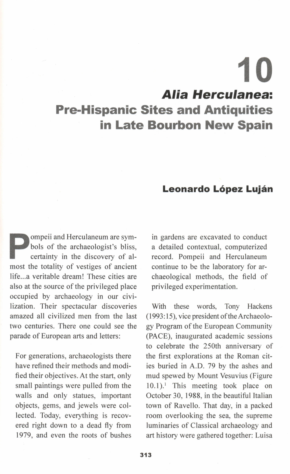 Alía Herculanea: Pre-Hispanic Sites and Antiquities in Late Bourbon New Spain