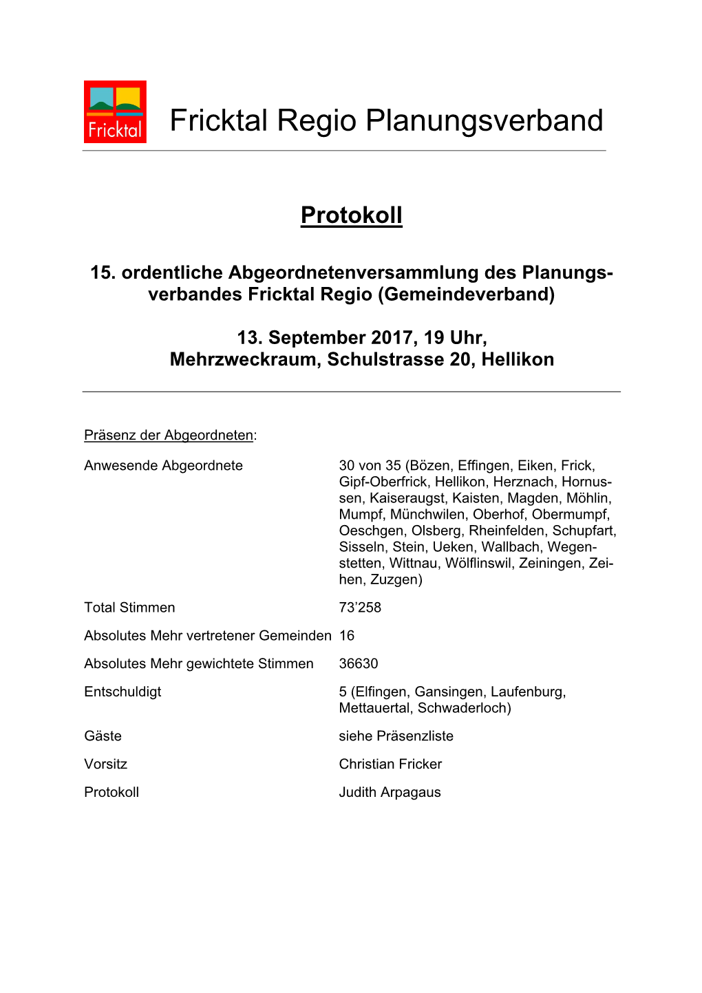 Protokoll Der Abgeordnetenversammlung Vom 13.9.17