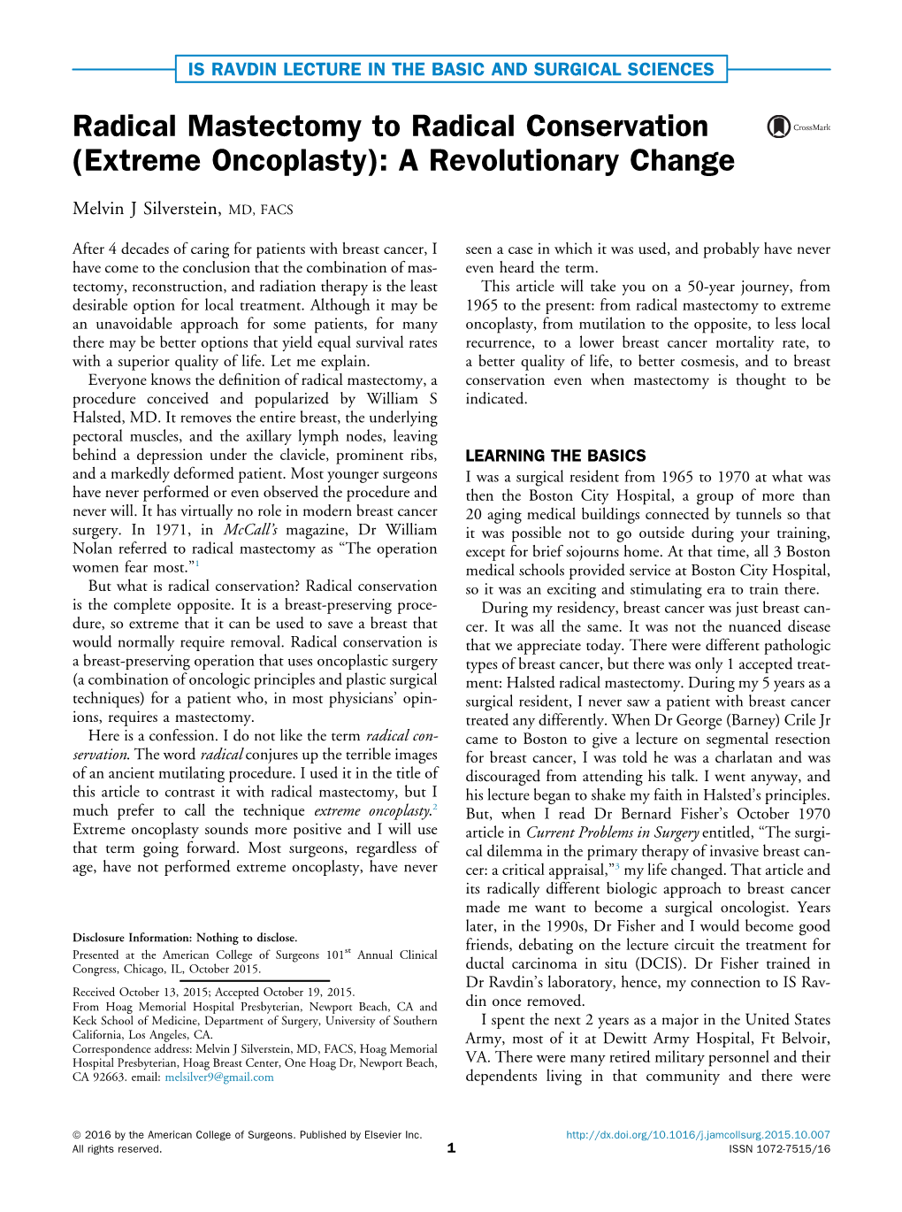 Radical Mastectomy to Radical Conservation (Extreme Oncoplasty): a Revolutionary Change