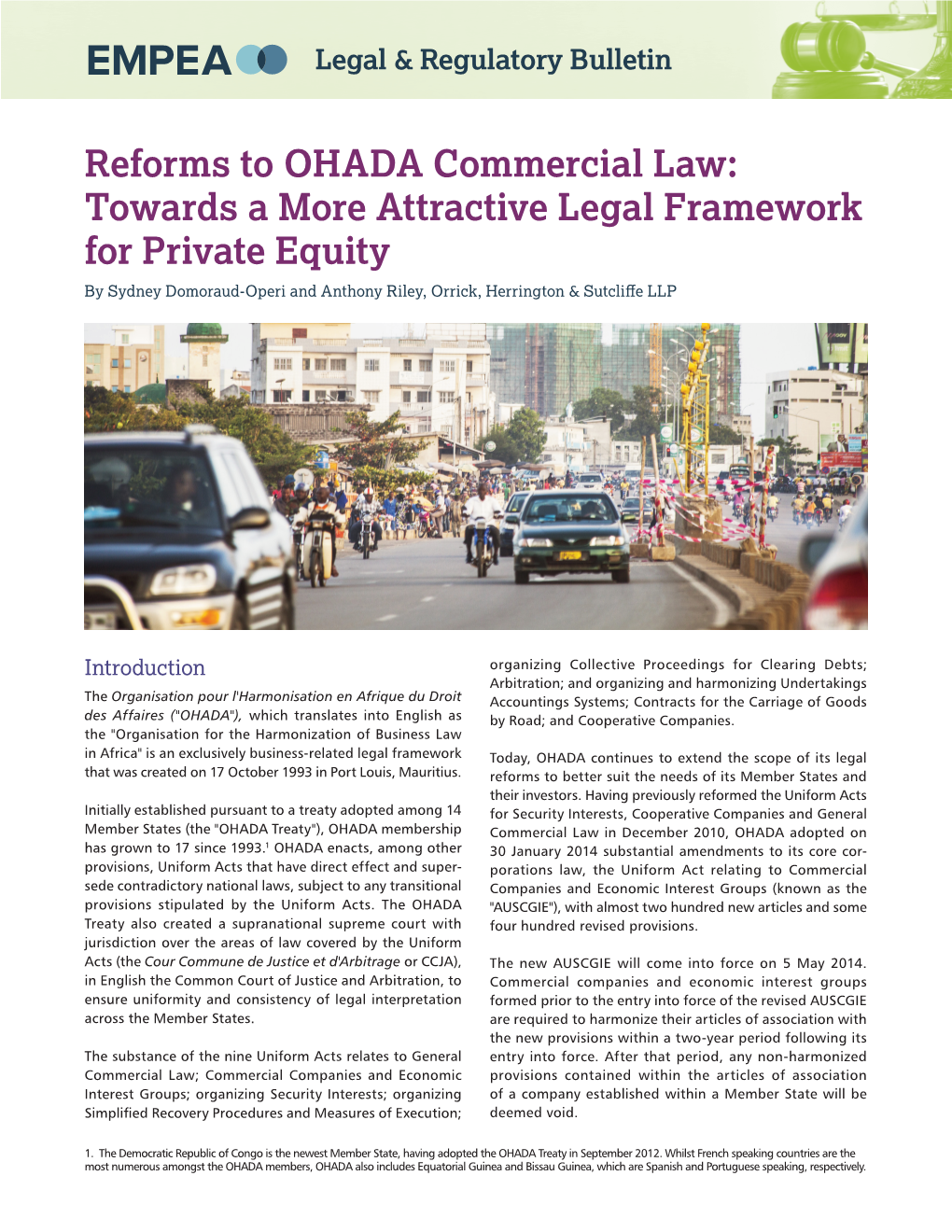 Reforms to OHADA Commercial