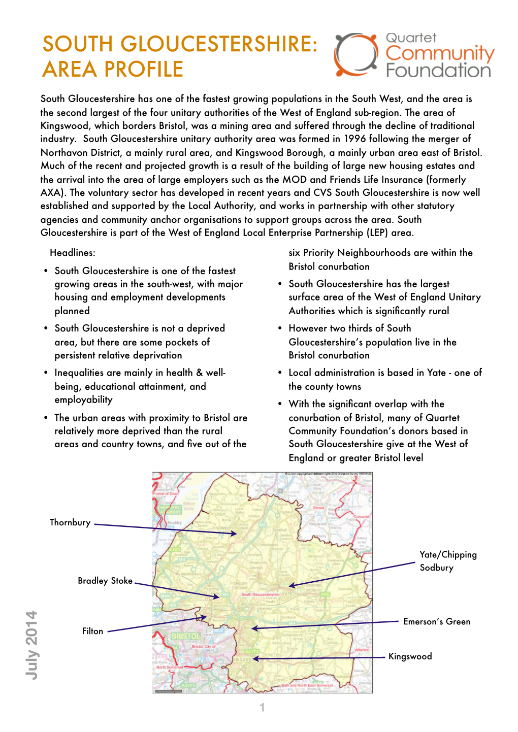 South Gloucestershire Area Profile