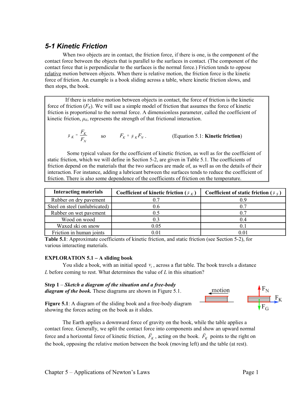 5-1 Kinetic Friction