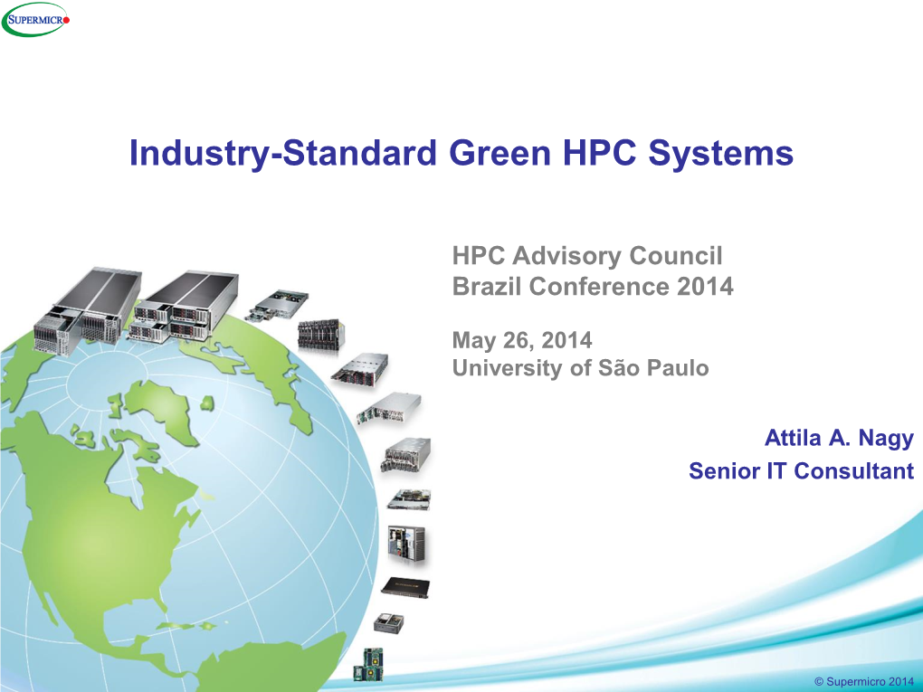 Supermicro “Industry-Standard Green HPC Systems”