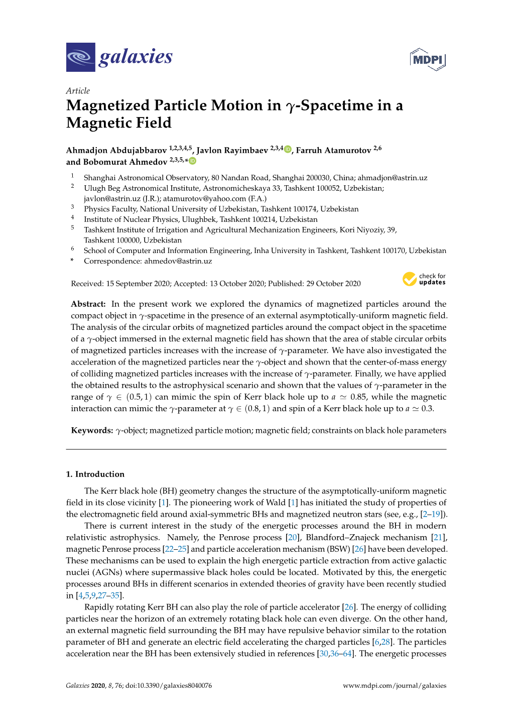 Magnetized Particle Motion in -Spacetime in a Magnetic Field