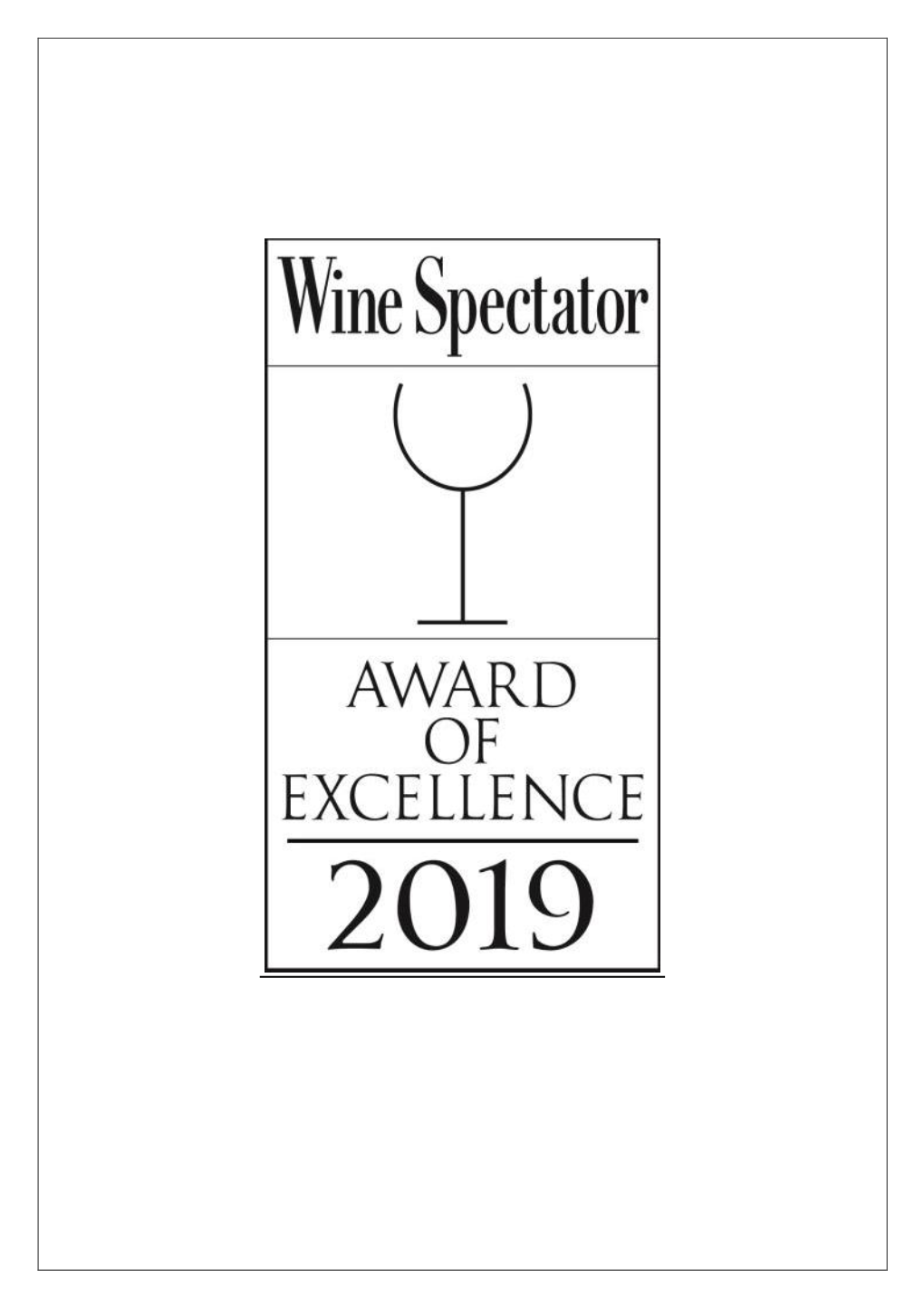 Award-Winning Wine List