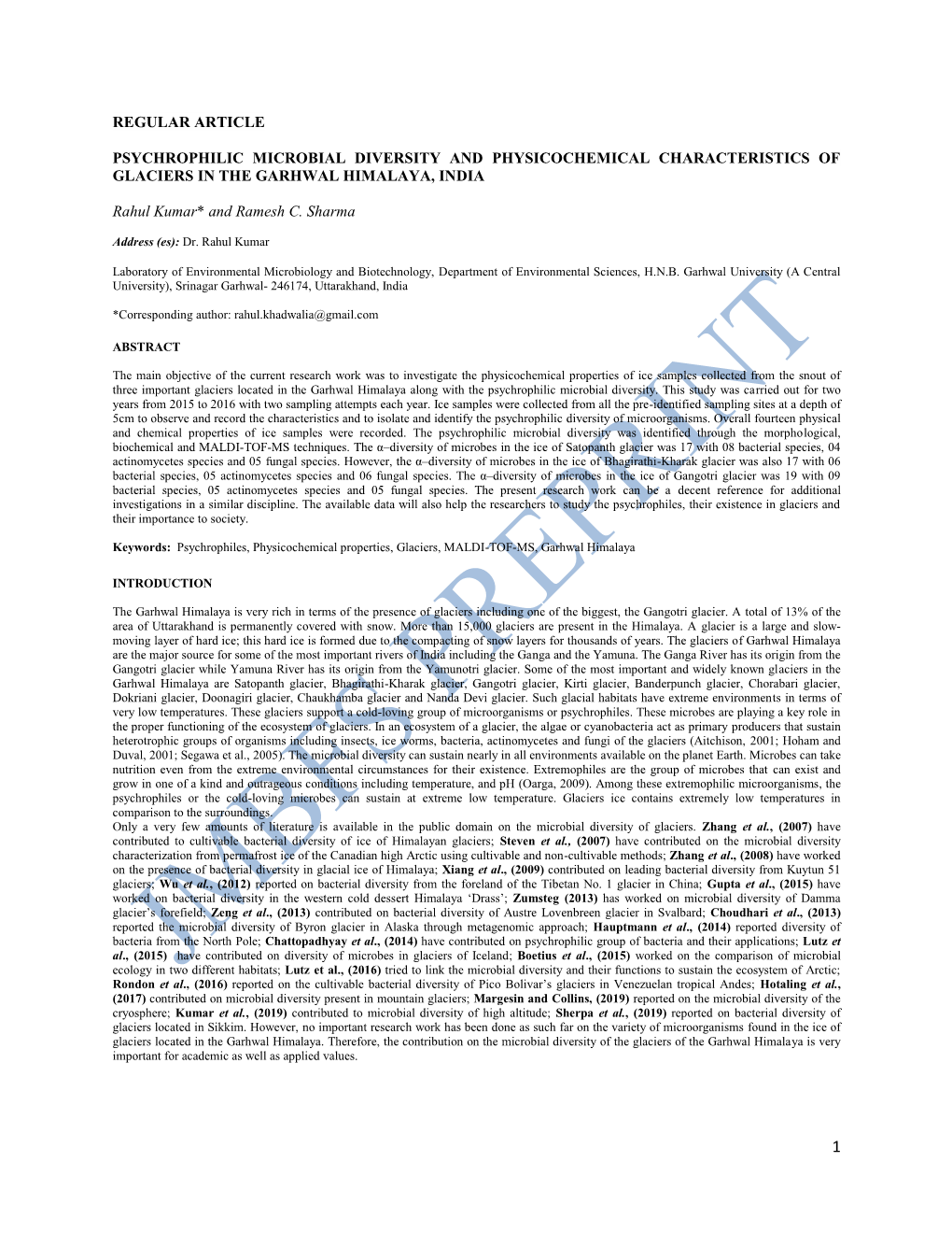 Regular Article Psychrophilic Microbial