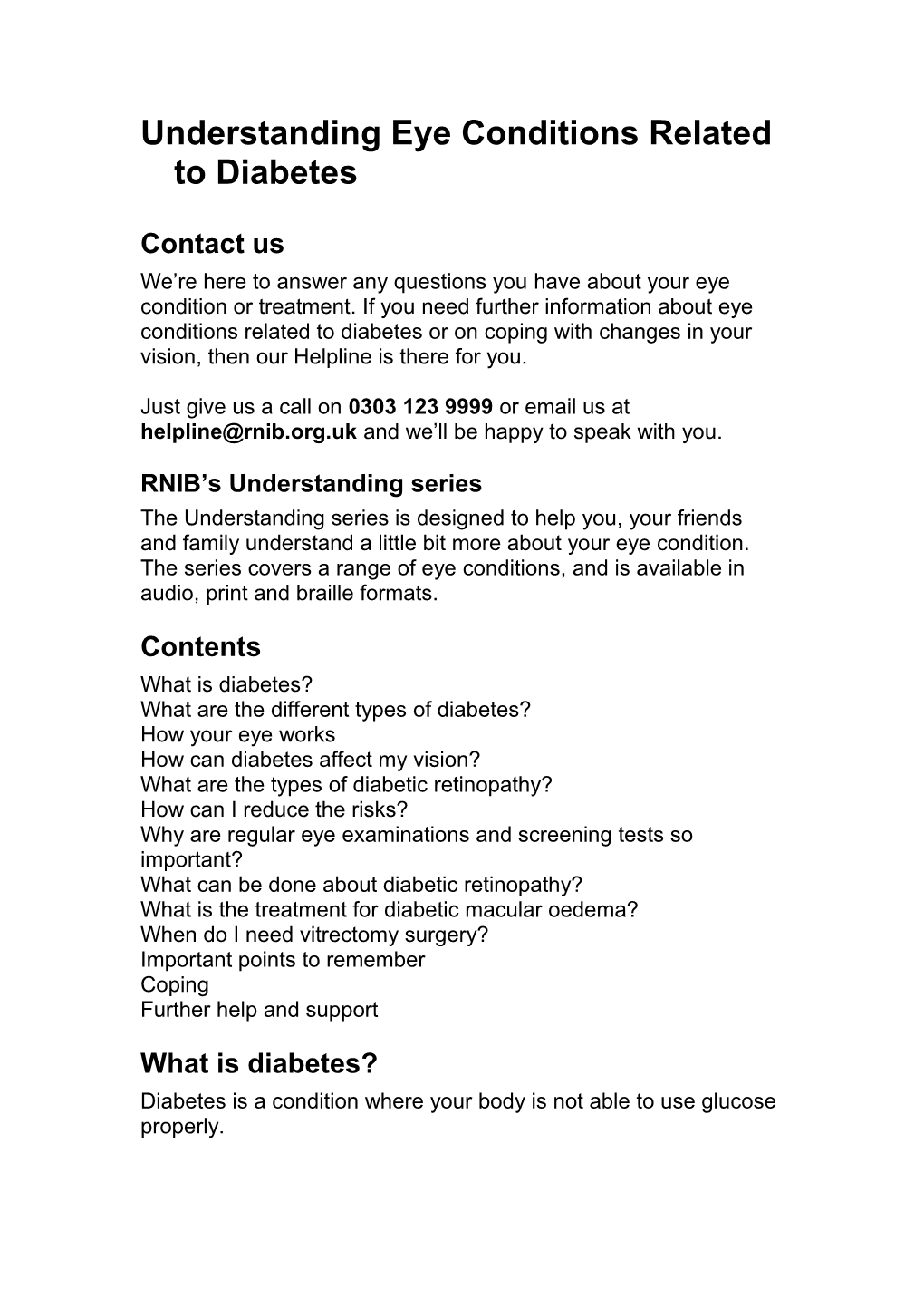 Understanding Eye Conditions Related to Diabetes