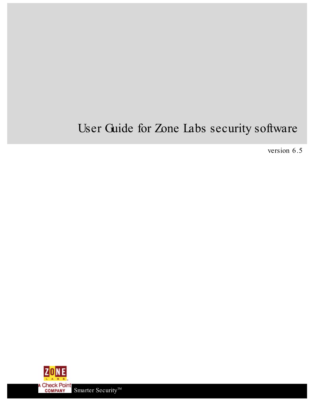 User Guide for Zone Labs Security Software